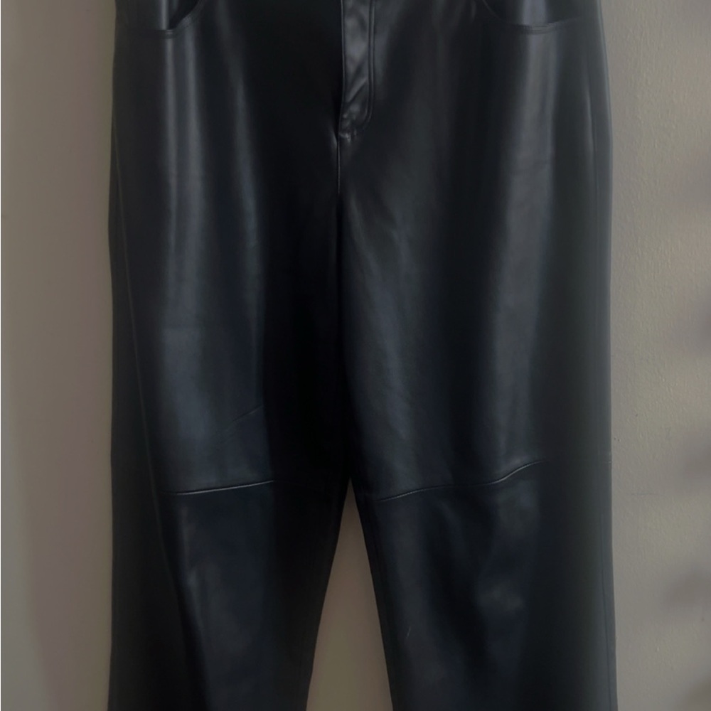 Black Faux Leather Pants